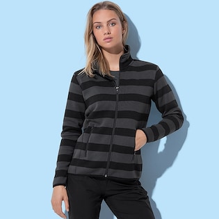 Stedman Ladies Active Striped Fleece Jacket