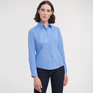 Russell Ladies´ Long Sleeve Fitted Polycotton Shirt 924F - corporate blue