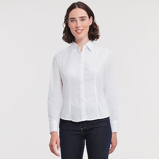 Russell Ladies´ Long Sleeve Fitted Polycotton Shirt 924F - white