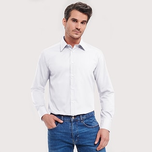 Russell Men´s Long Sleeve Fitted Polycotton Shirt 924M - white