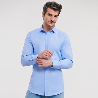 Russell Men´s Long Sleeve Fitted Stretch Shirt 960M - bright sky