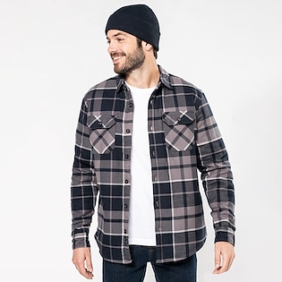 Kariban Sherpa-Lined Checked Shirt Jacket