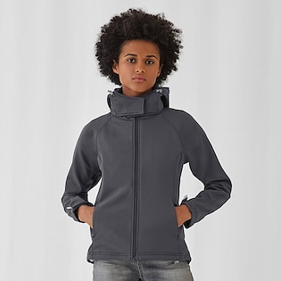 B&C Hooded Softshell Jacket Women - dark grey