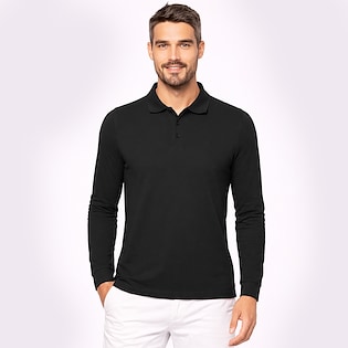 Kariban Bell Men's Long-Sleeved Polo Shirt - black