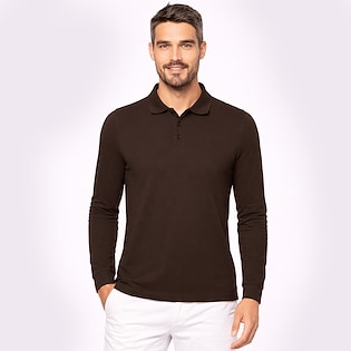 Kariban Bell Men's Long-Sleeved Polo Shirt - chocolate
