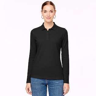 Kariban Tory Women's Long-Sleeved Polo Shirt - black