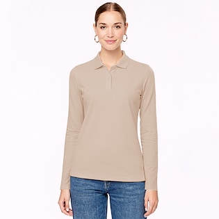 Kariban Tory Women's Long-Sleeved Polo Shirt - light sand