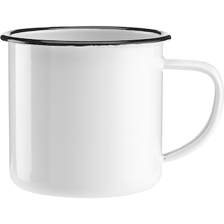 Emaljmugg Lardon - white/ black